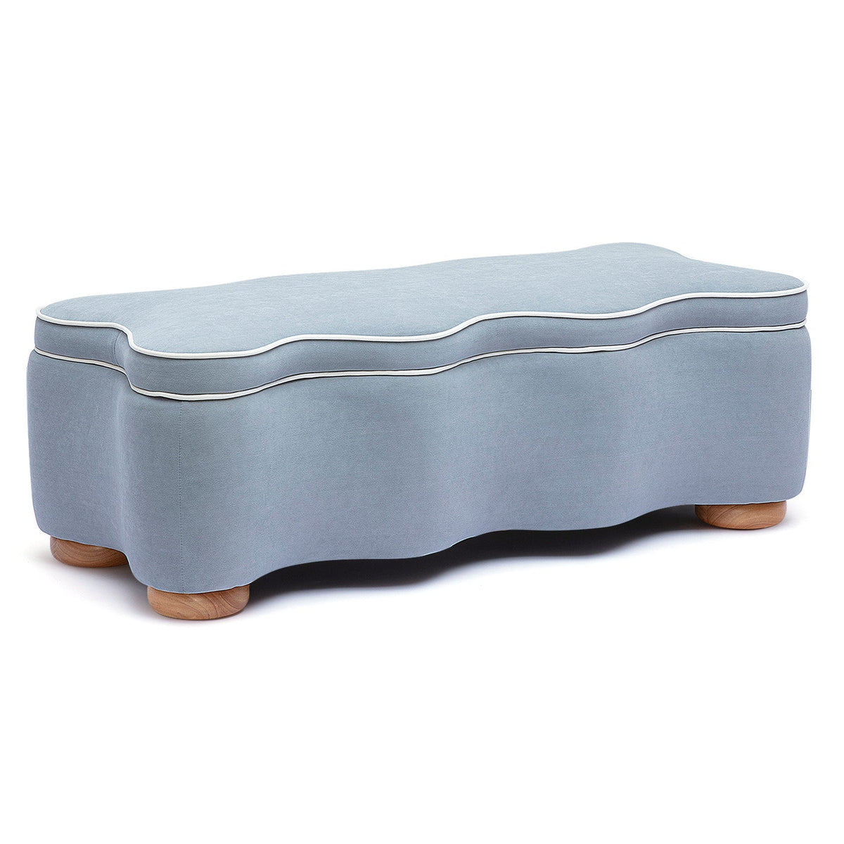 TOV Furniture Thalia Blue Performance Velvet Storage Bench