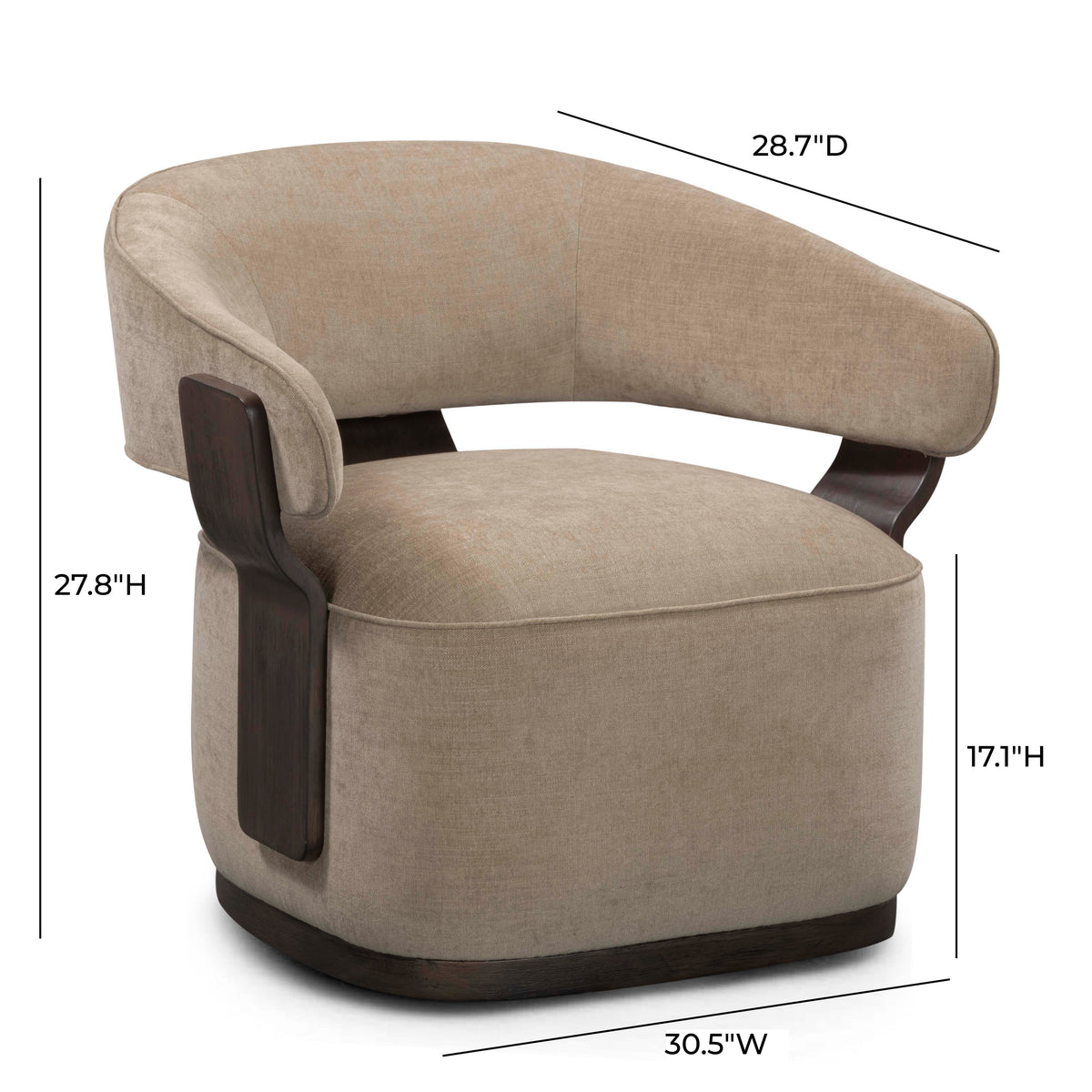 TOV Furniture Madison Stone Performance Swivel Chair