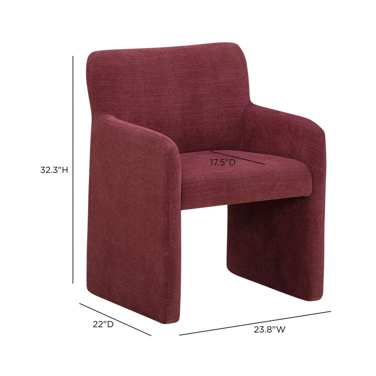 TOV Furniture Crawley Red Performance Linen Chenille Dining Chair