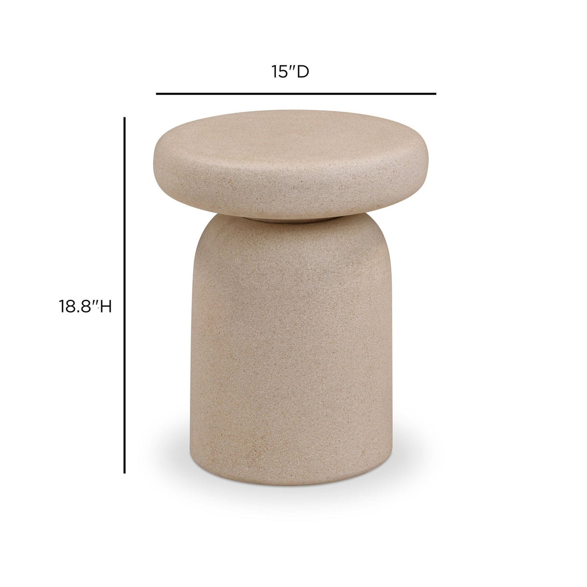 TOV Furniture Lydia Cream Concrete Indoor/Outdoor Side Table