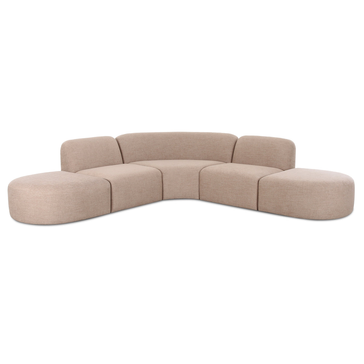 TOV Furniture Gorge Tan 5-Piece Modular Euro Sectional Sofa in tan linen, primary product view