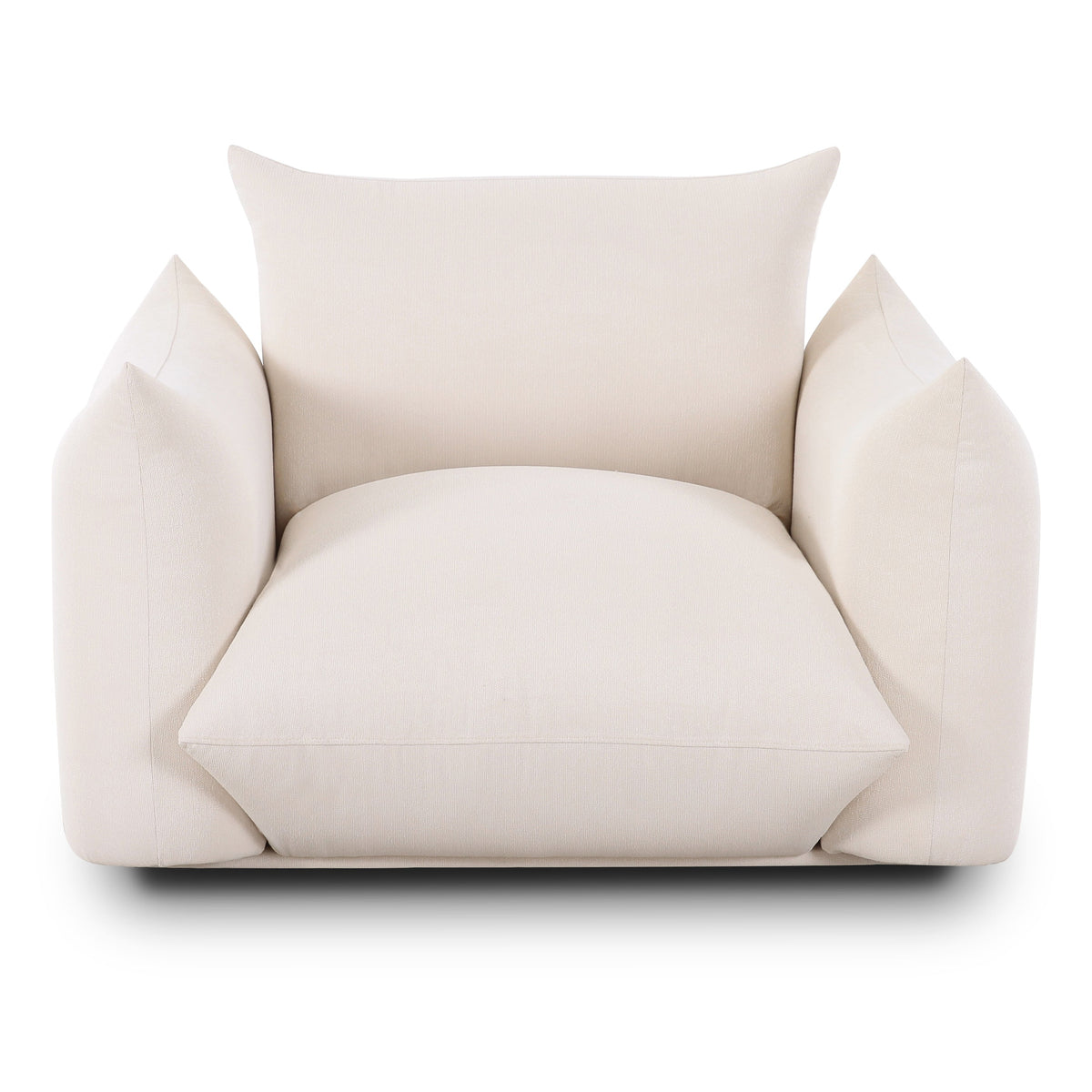 TOV Furniture Saint Tropez Stuffed Indoor/Outdoor Armchair in cream boucle, primary product view