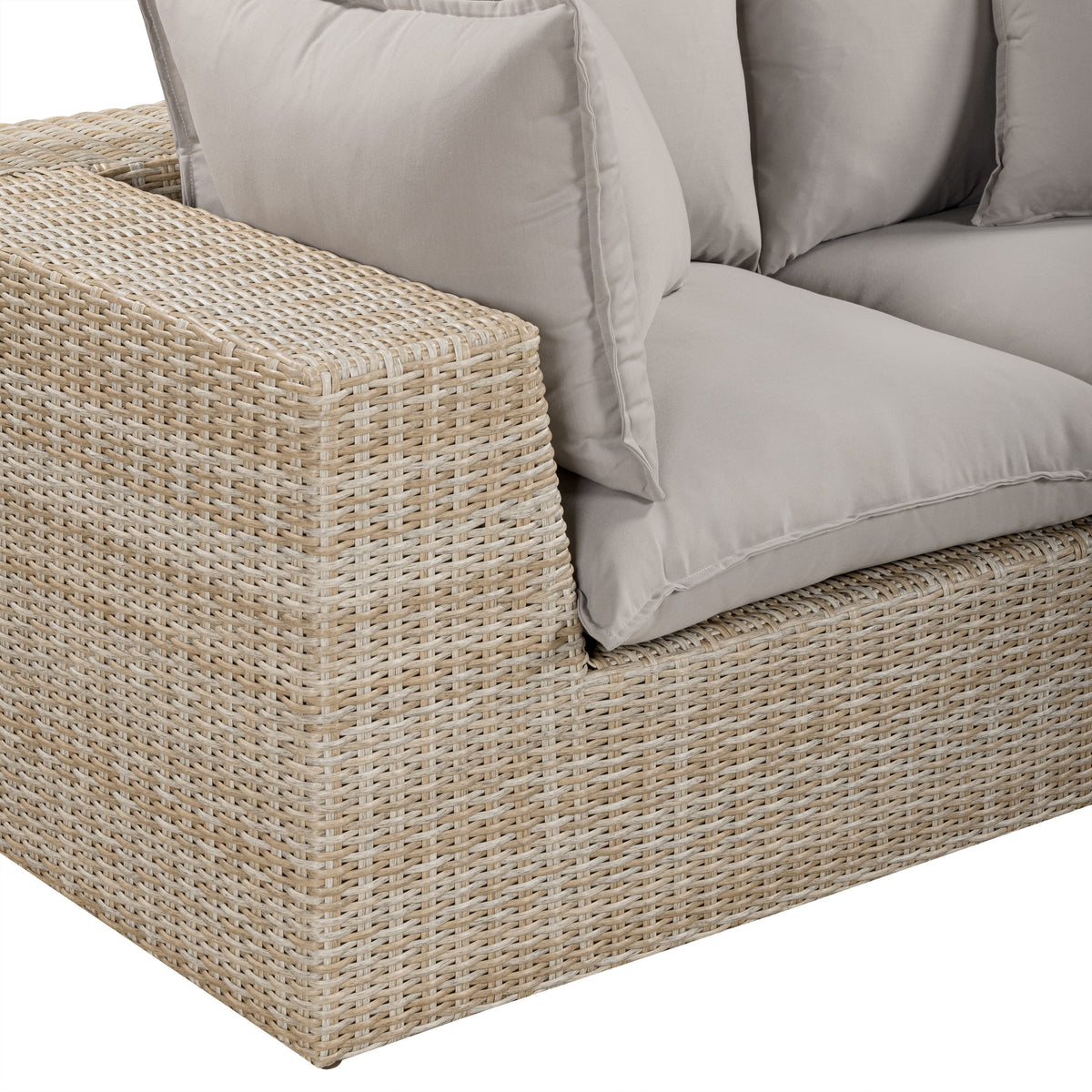 TOV Furniture Cali Gray Performance Wicker 4-Piece Outdoor Sectional Sofa