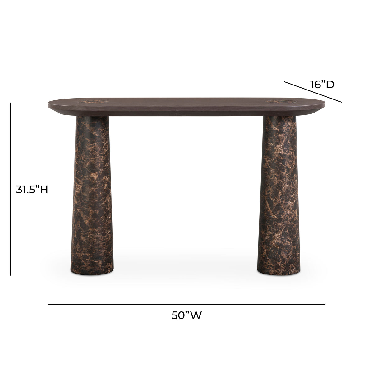 TOV Furniture Braya Faux Emperador Marble Console Table