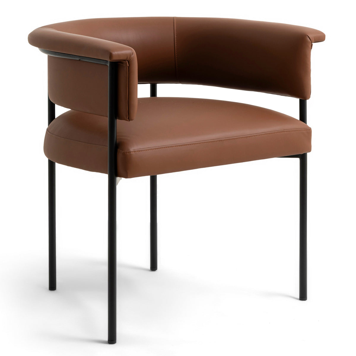 TOV Furniture Taylor Dining Chair in brown vegan leather, primary product view