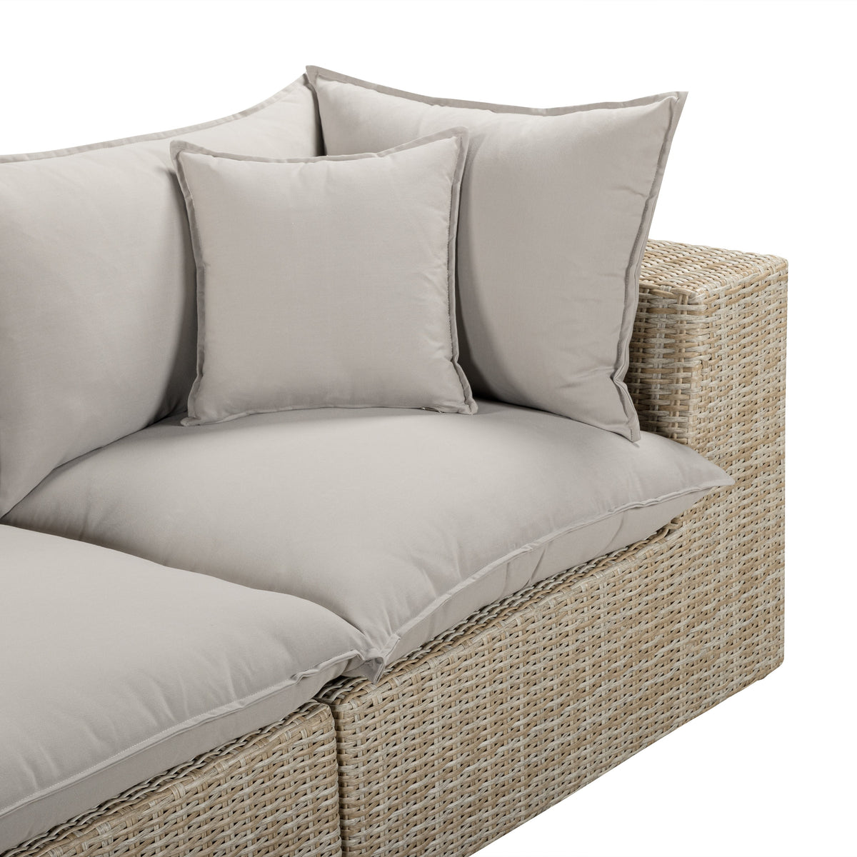 TOV Furniture Cali Gray Performance Wicker 120in Outdoor Sofa