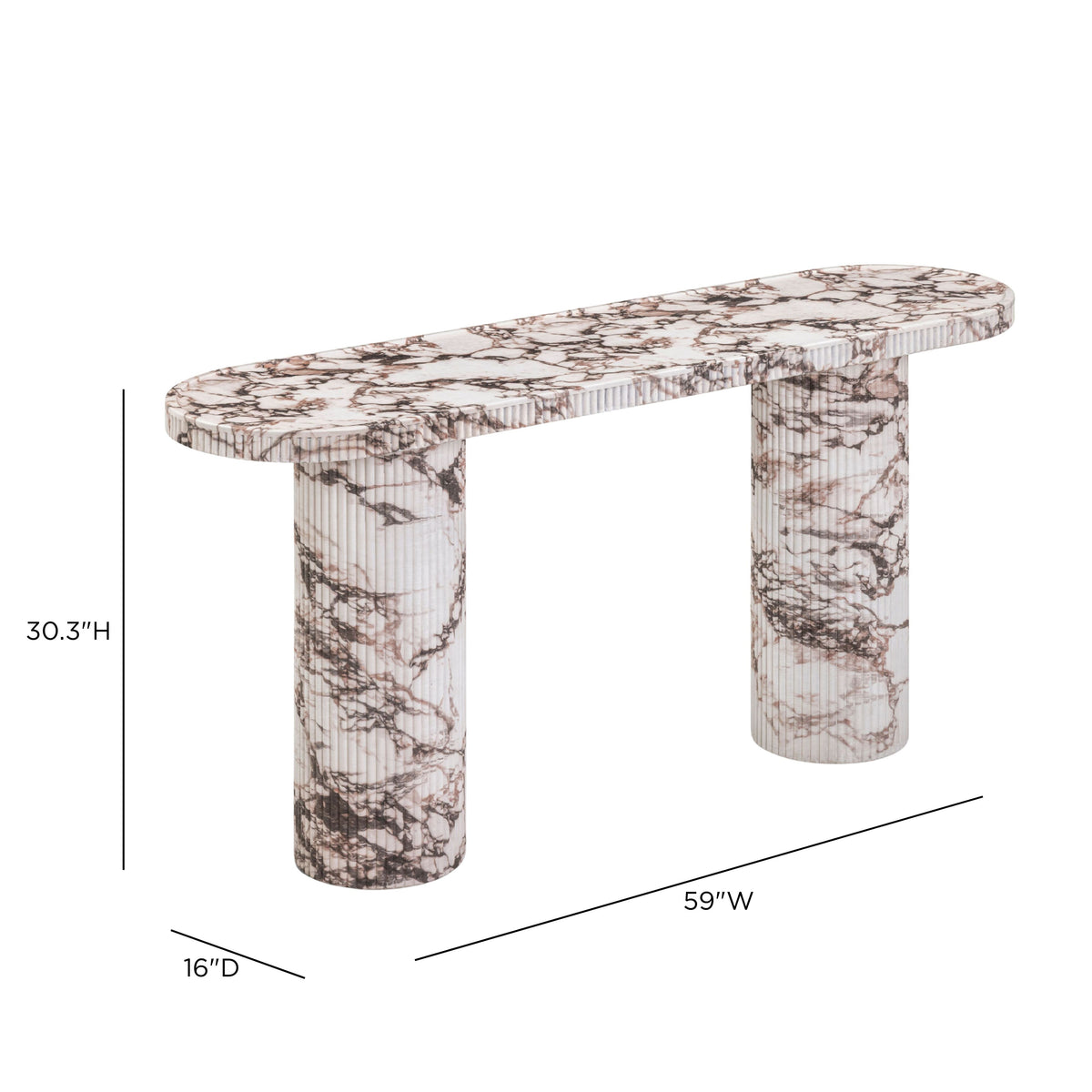 TOV Furniture Darcy Breccia Concrete Indoor/Outdoor Console Table