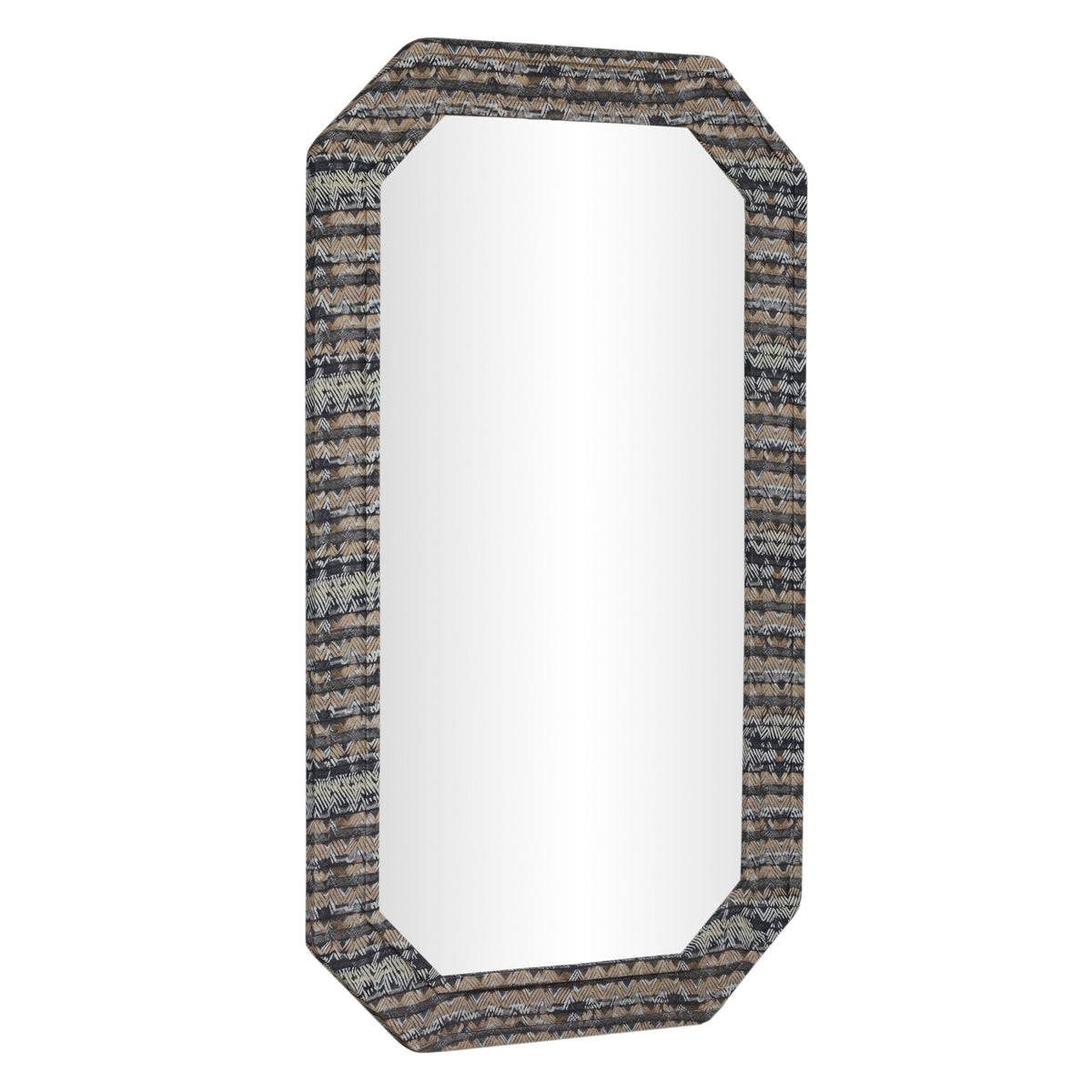 TOV Furniture Charlene Apex Jewel Wall Mirror in Apex-print mango wood and glass, primary product view