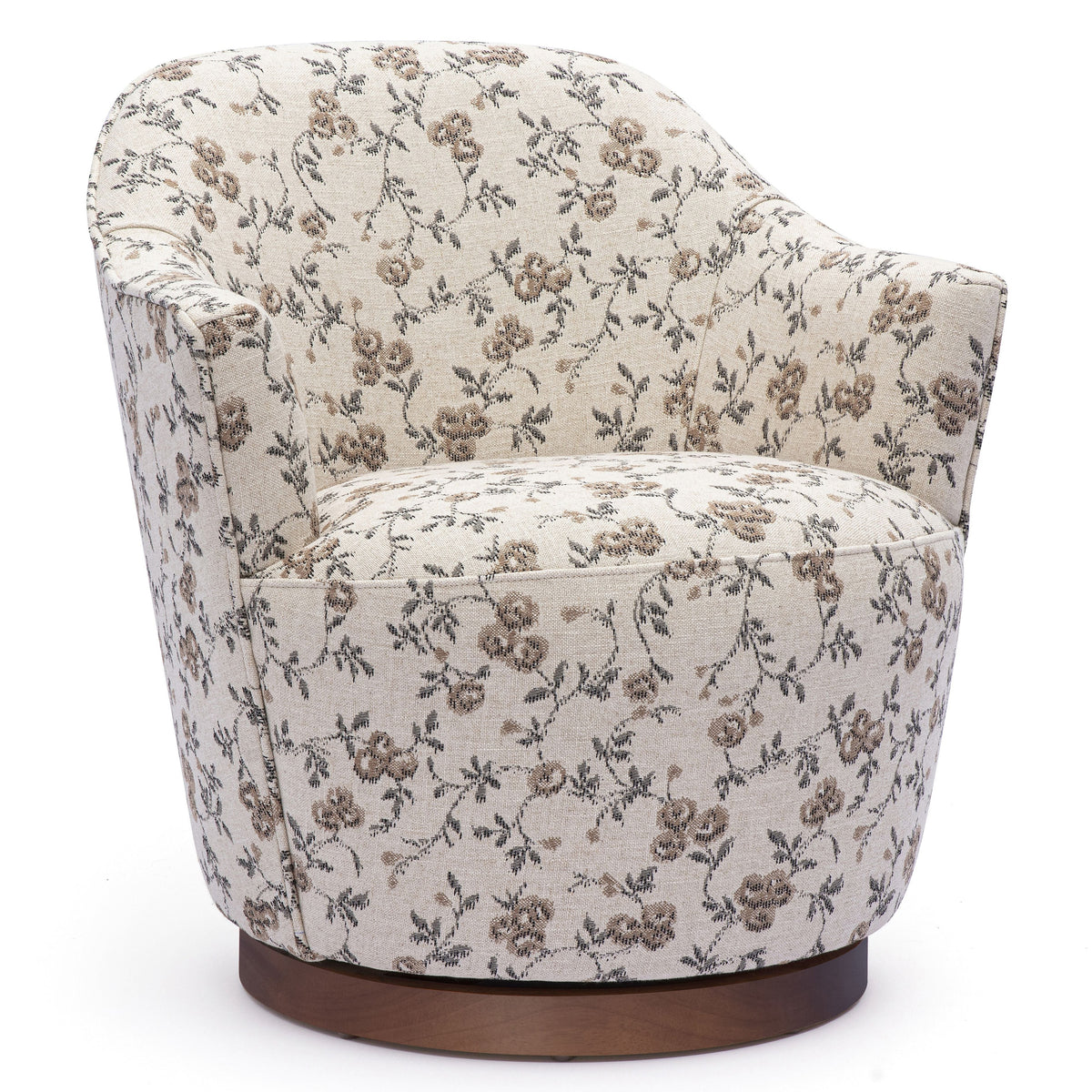 TOV Furniture Skyla Beige Floral Swivel Chair