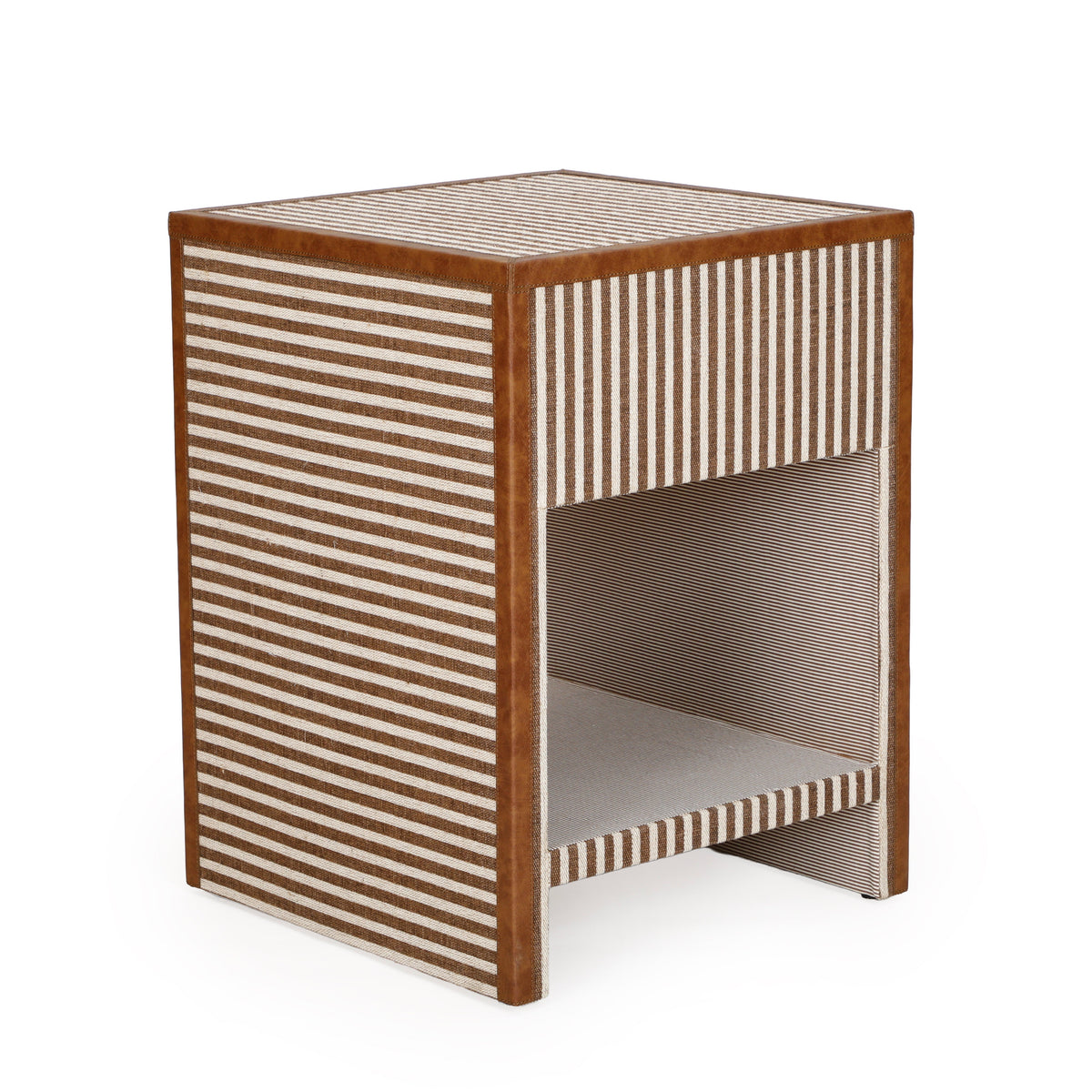 TOV Furniture Kora Brown Cotton Jute 1-Drawer Nightstand