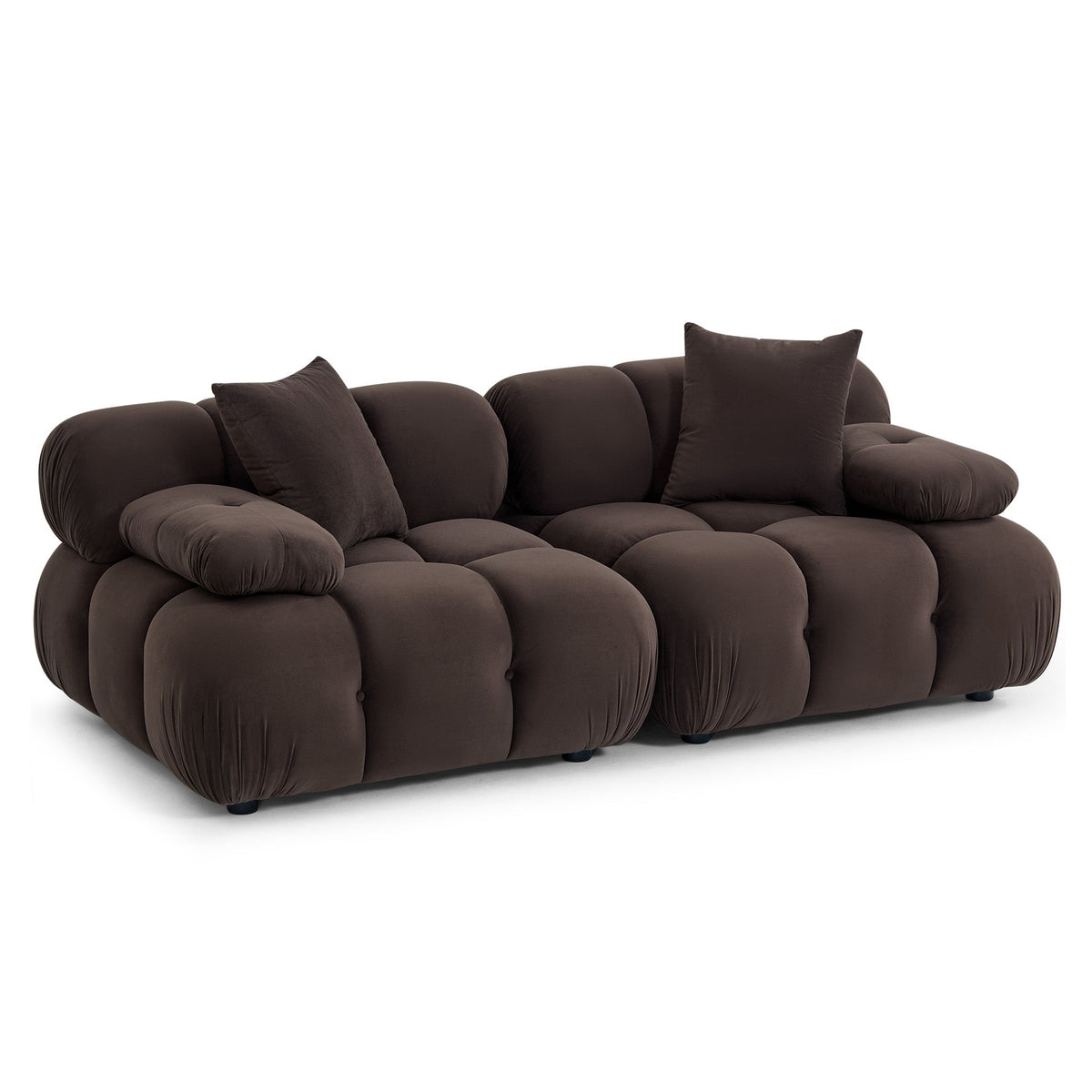 TOV Furniture Calliope Dark Brown 79in Modular Loveseat in velvet, primary product view