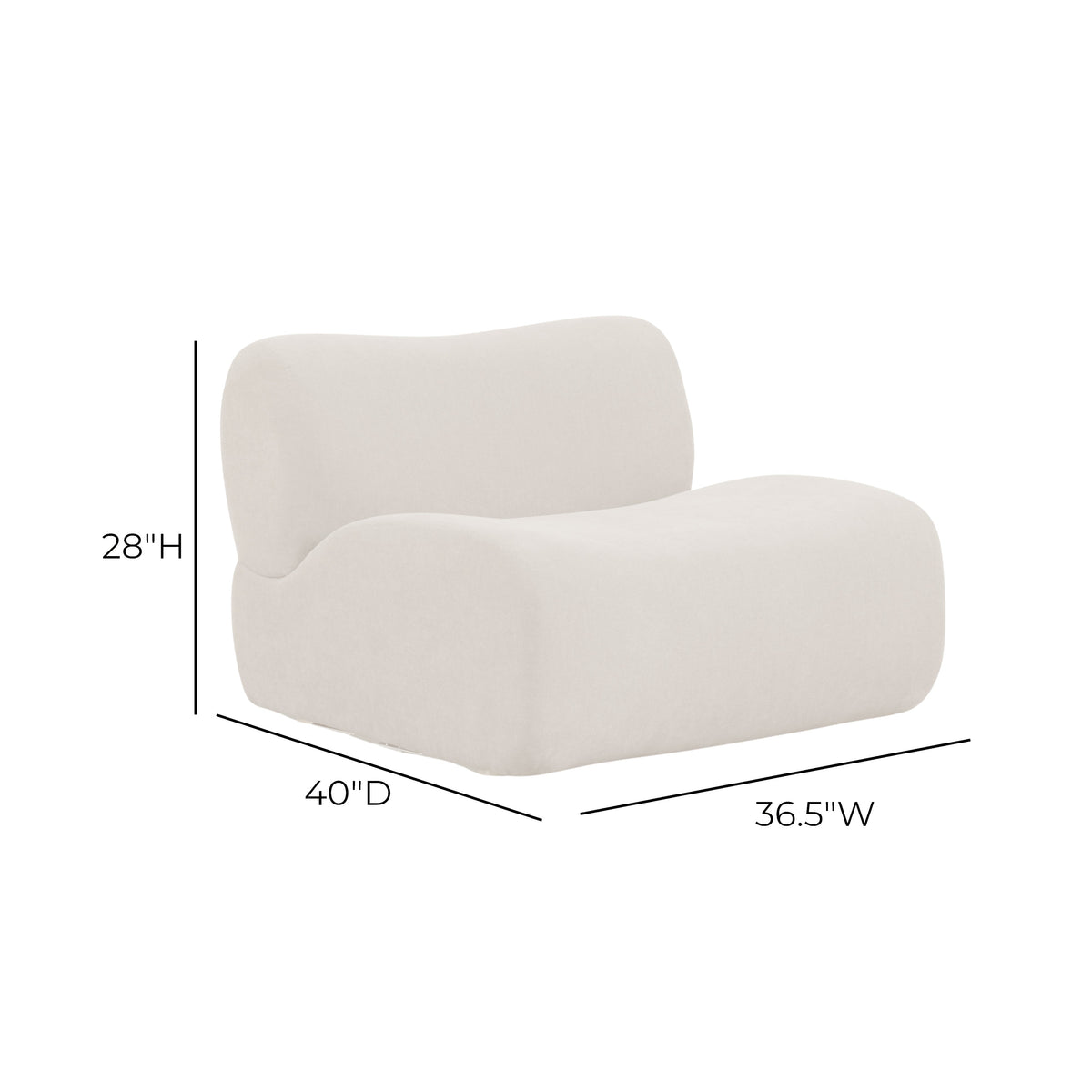 TOV Furniture Zenith Cream Upcycled Armless Chair