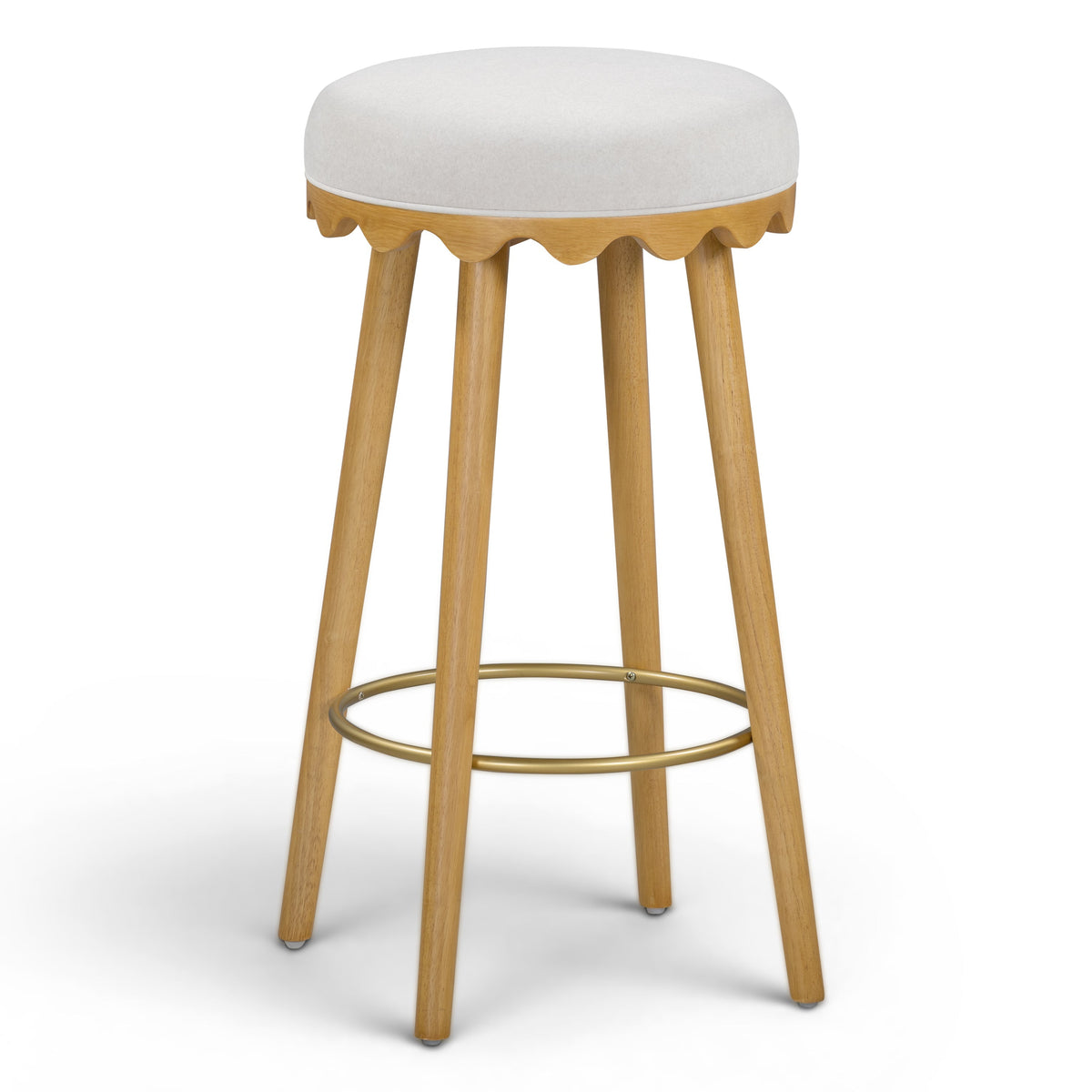 TOV Furniture Oodle Cream Performance Vegan Mohair Bar Stool
