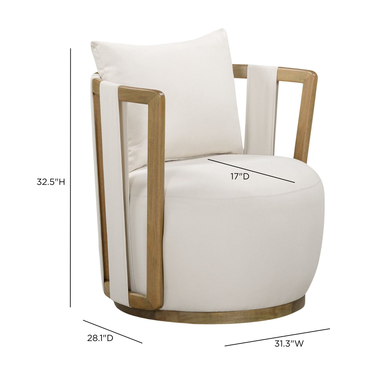 TOV Furniture Paolo Cream Upcycled Basketweave Outdoor Accent Chair