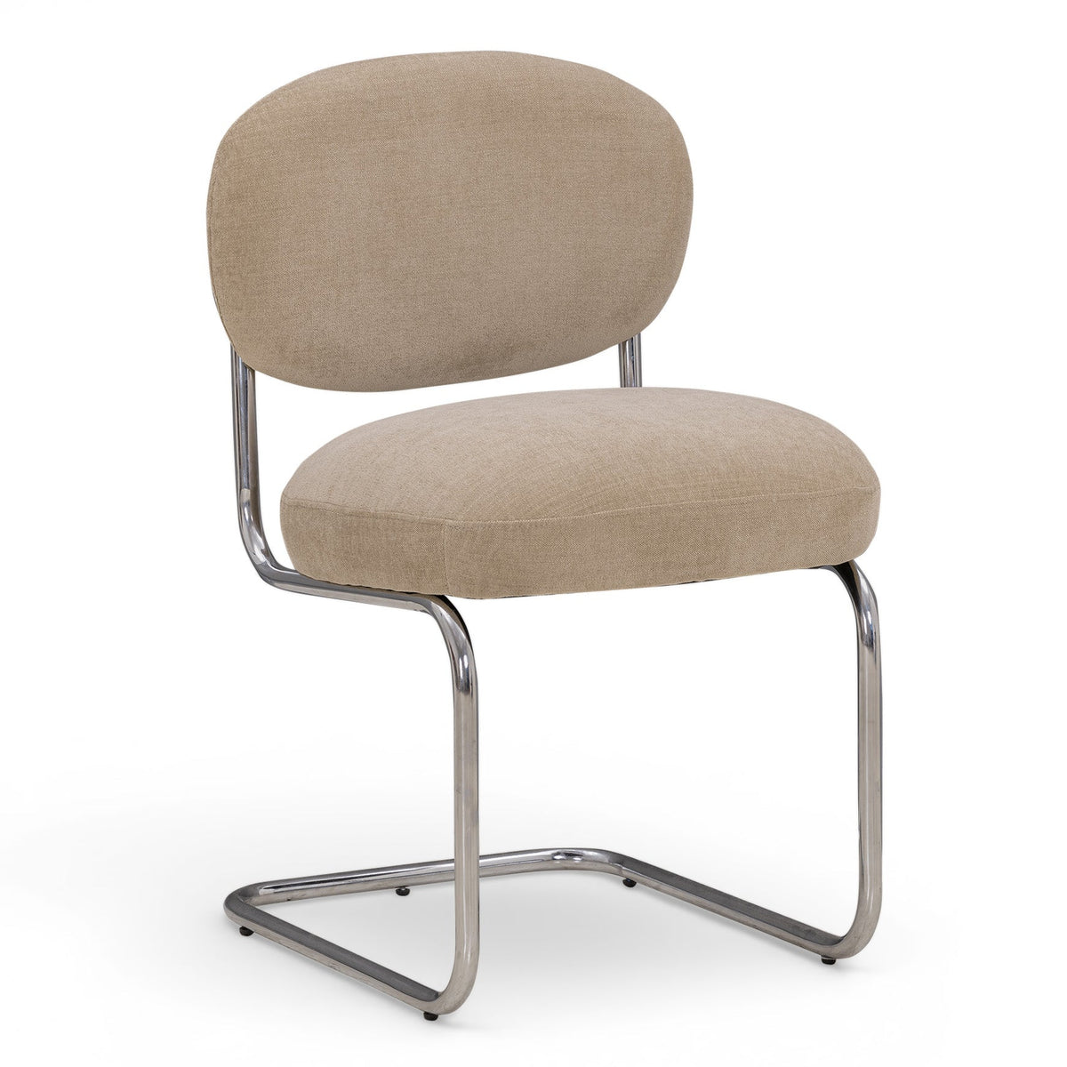 TOV Furniture Becky Stone Performance Chenille Chair in stone chenille with chrome frame, primary product view
