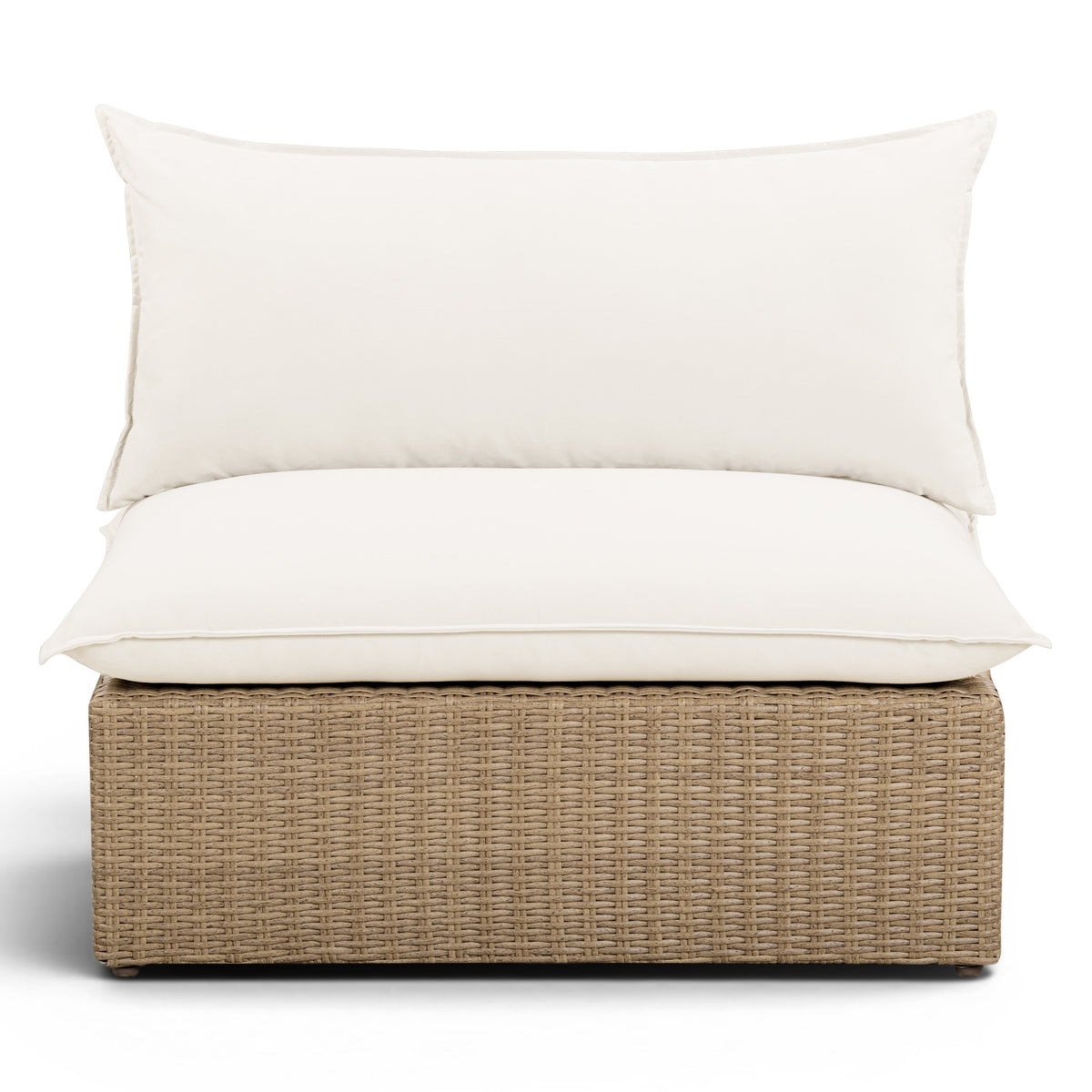 TOV Furniture Cali Cream Performance Wicker Outdoor Armless Chair