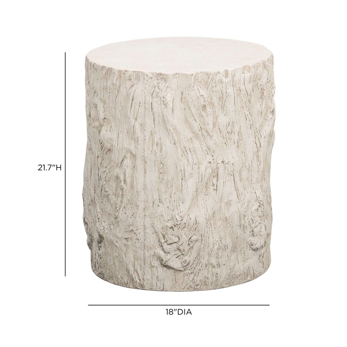 TOV Furniture Fawn Driftwood Concrete Indoor/Outdoor Side Table