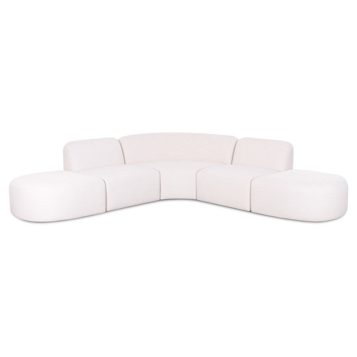 TOV Furniture Gorge Cream 5-Piece Modular Euro Sectional Sofa in cream linen, primary product view