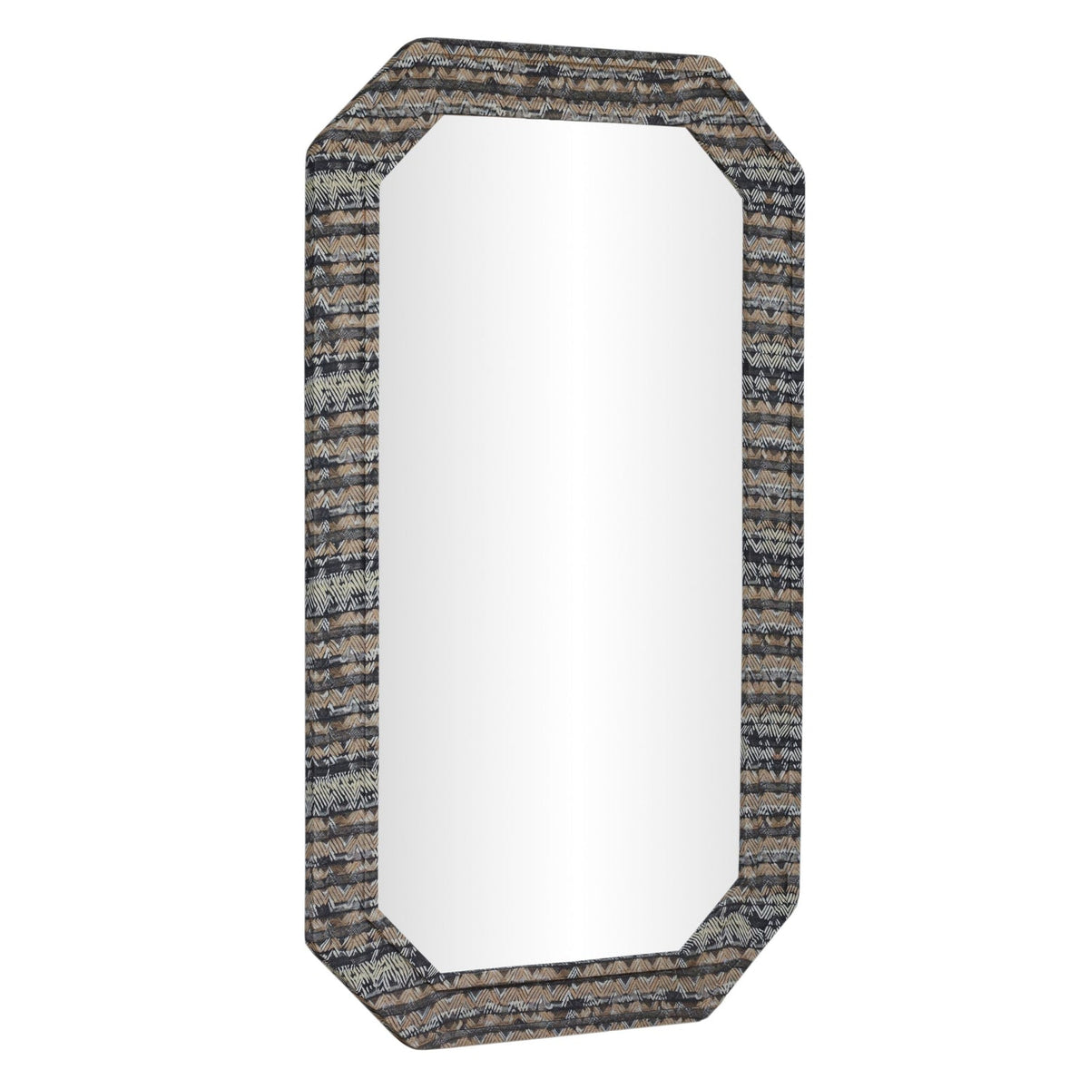 TOV Furniture Charlene Apex Jewel Wall Mirror in Apex-print mango wood and glass, primary product view