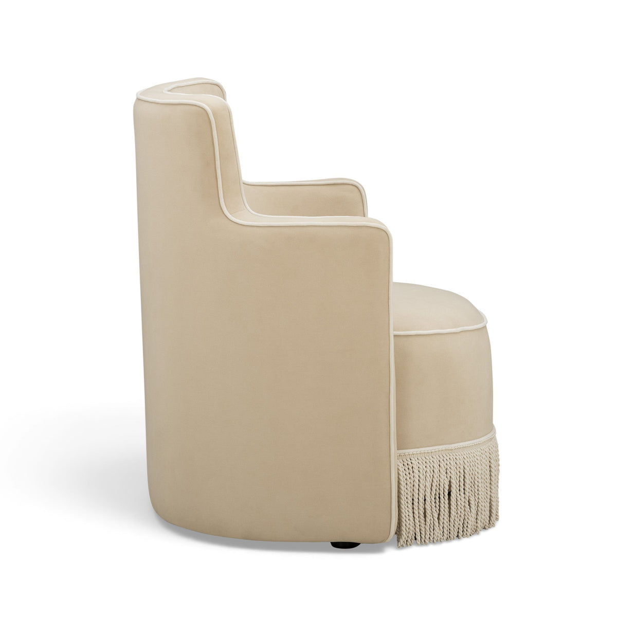 TOV Furniture Passe Tan Tasseled Velvet Swivel Accent Chair