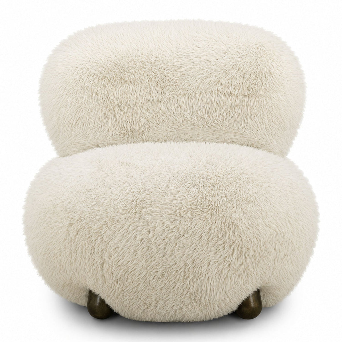 TOV Furniture Pucker Accent Chair in natural faux shearling, primary product view