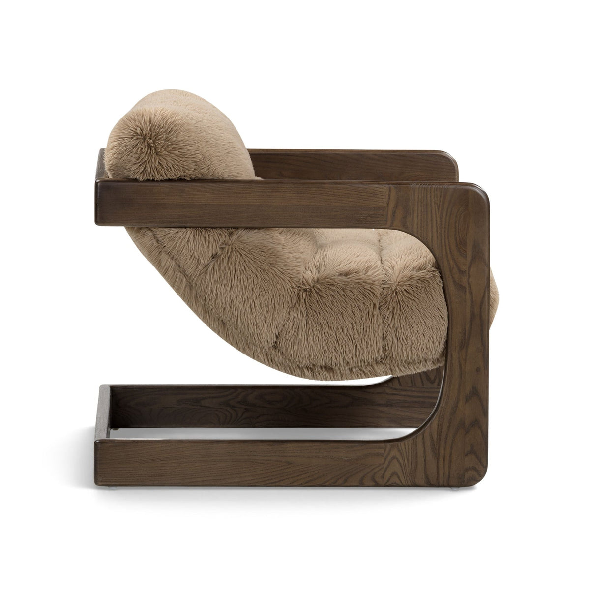 TOV Furniture Palma Taupe Faux Shearling Accent Chair