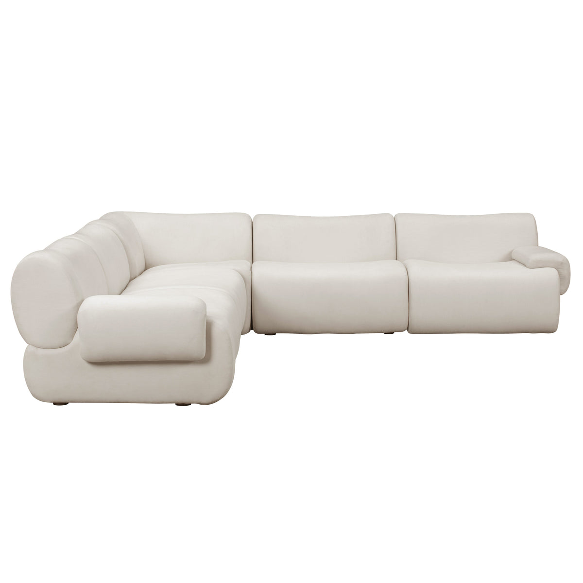 TOV Furniture Zenith Cream Upcycled Modular 5-Piece L-Sectional Sofa