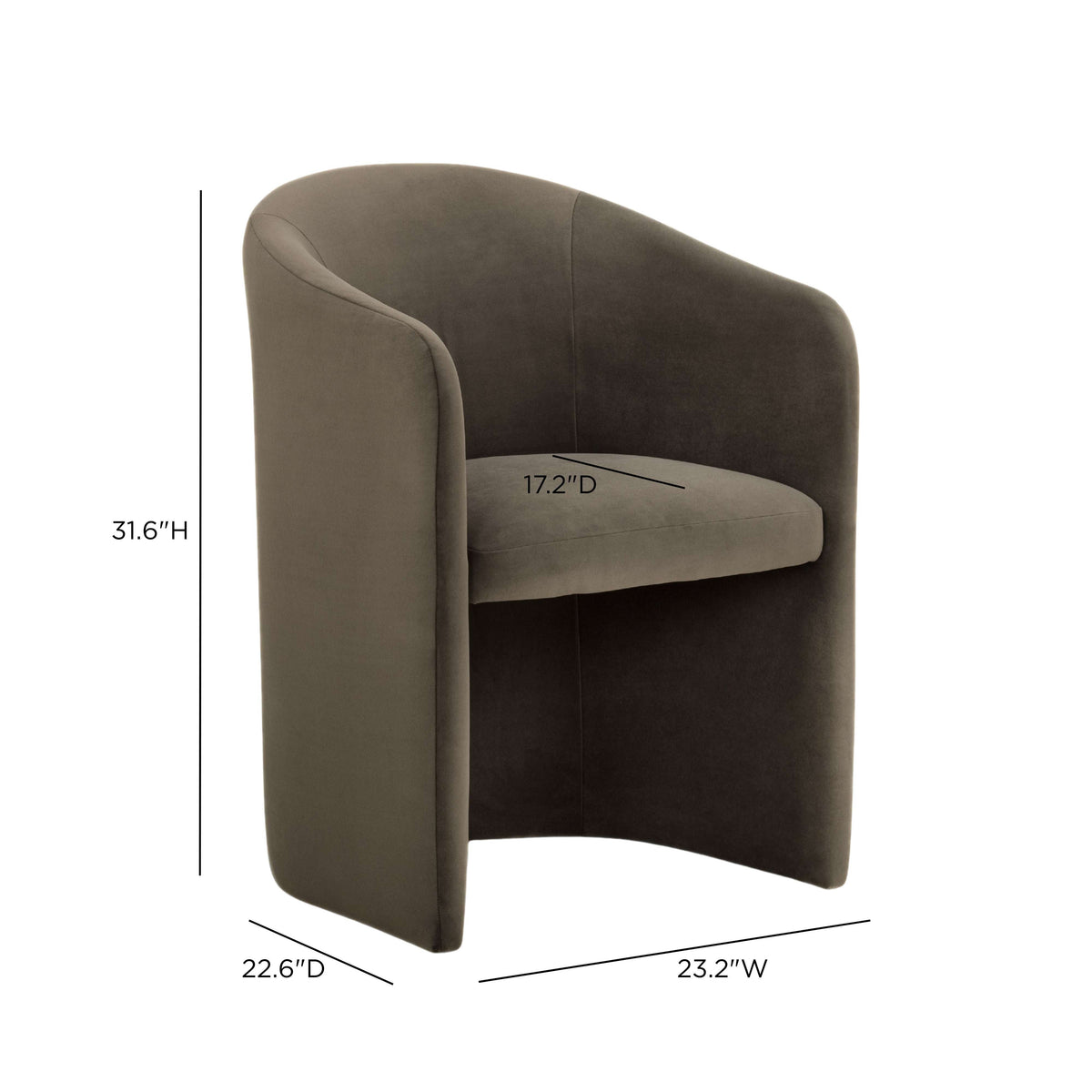 TOV Furniture Seraphina Chocolate Performance Velvet Dining Chair