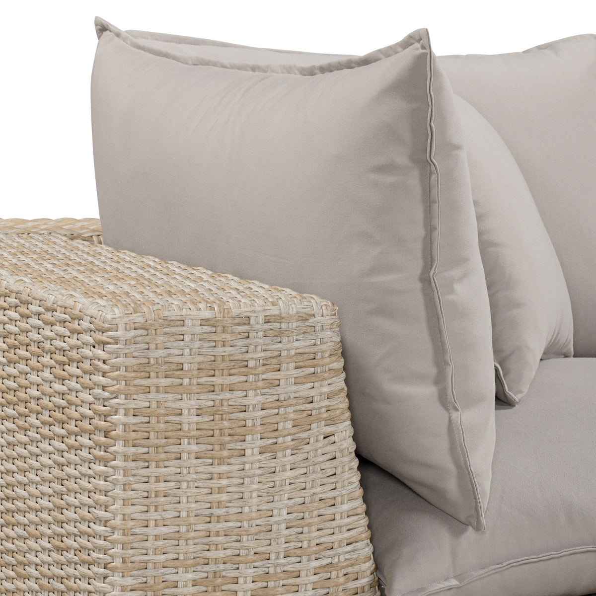 TOV Furniture Cali Gray Performance Wicker 4-Piece Outdoor Sectional Sofa