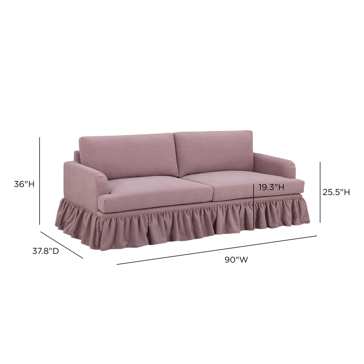 TOV Furniture Gertrude Mauve 90in Sofa