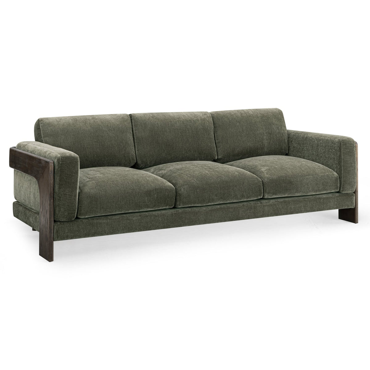TOV Furniture Elyn Olive Green 91in Sofa in olive green upholstery, primary product view