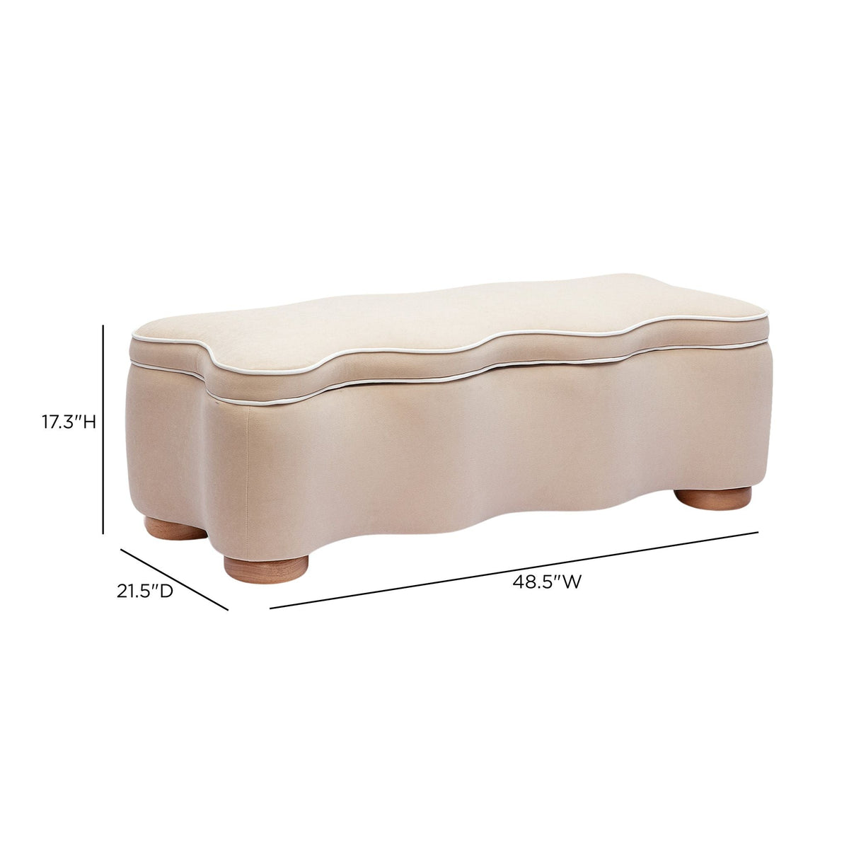 TOV Furniture Thalia Tan Performance Velvet Storage Bench