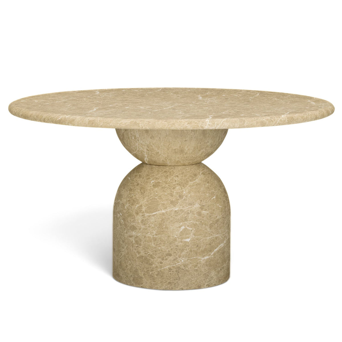 TOV Furniture Cynthia Light Concrete Indoor/Outdoor Dining Table in light faux-marble concrete, primary product view