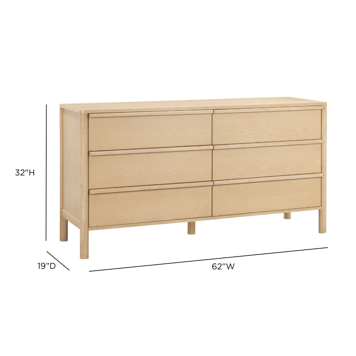 TOV Furniture Tyra Natural Ash 6-Drawer Dresser