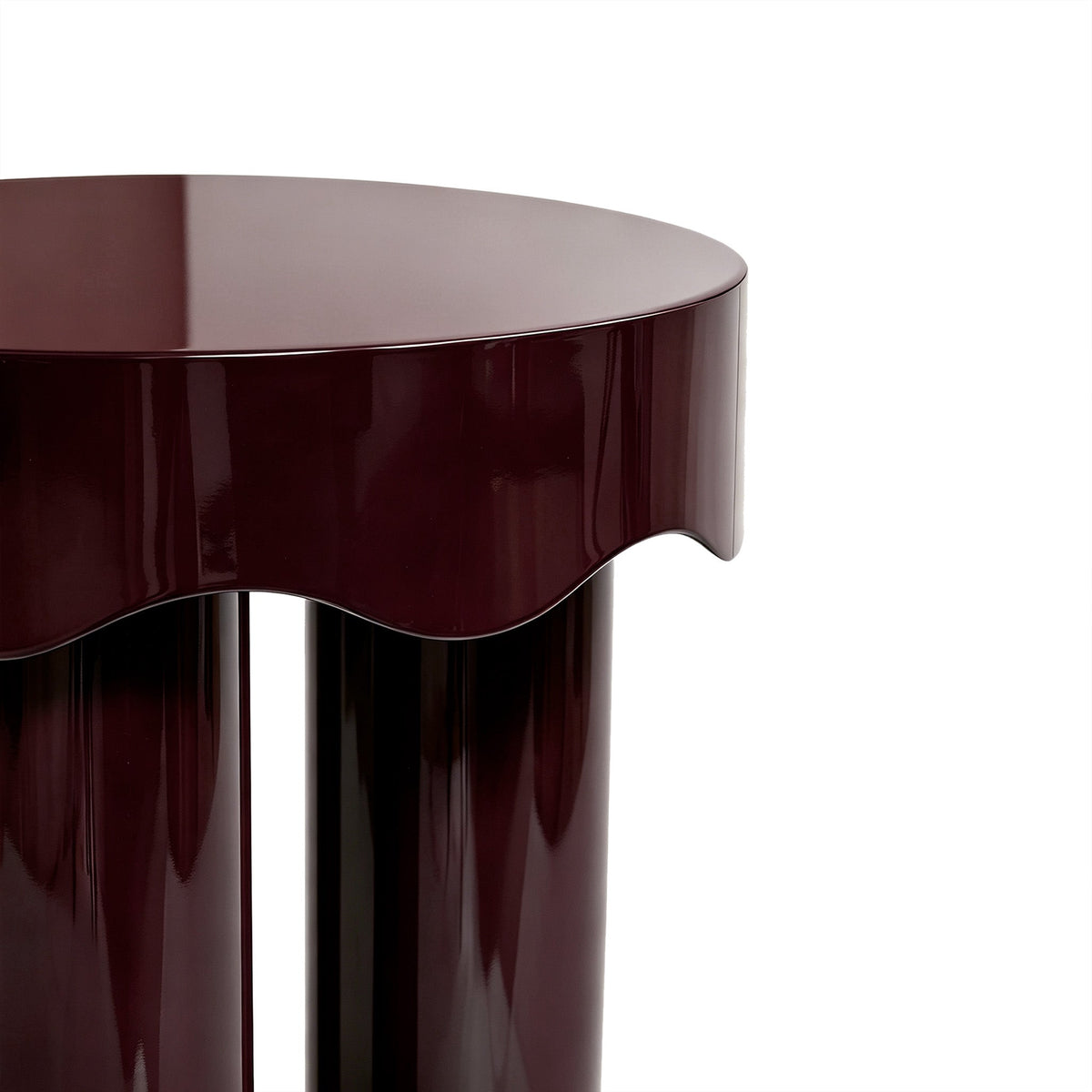TOV Furniture Casper Burgundy High Gloss Nesting Side Table Set