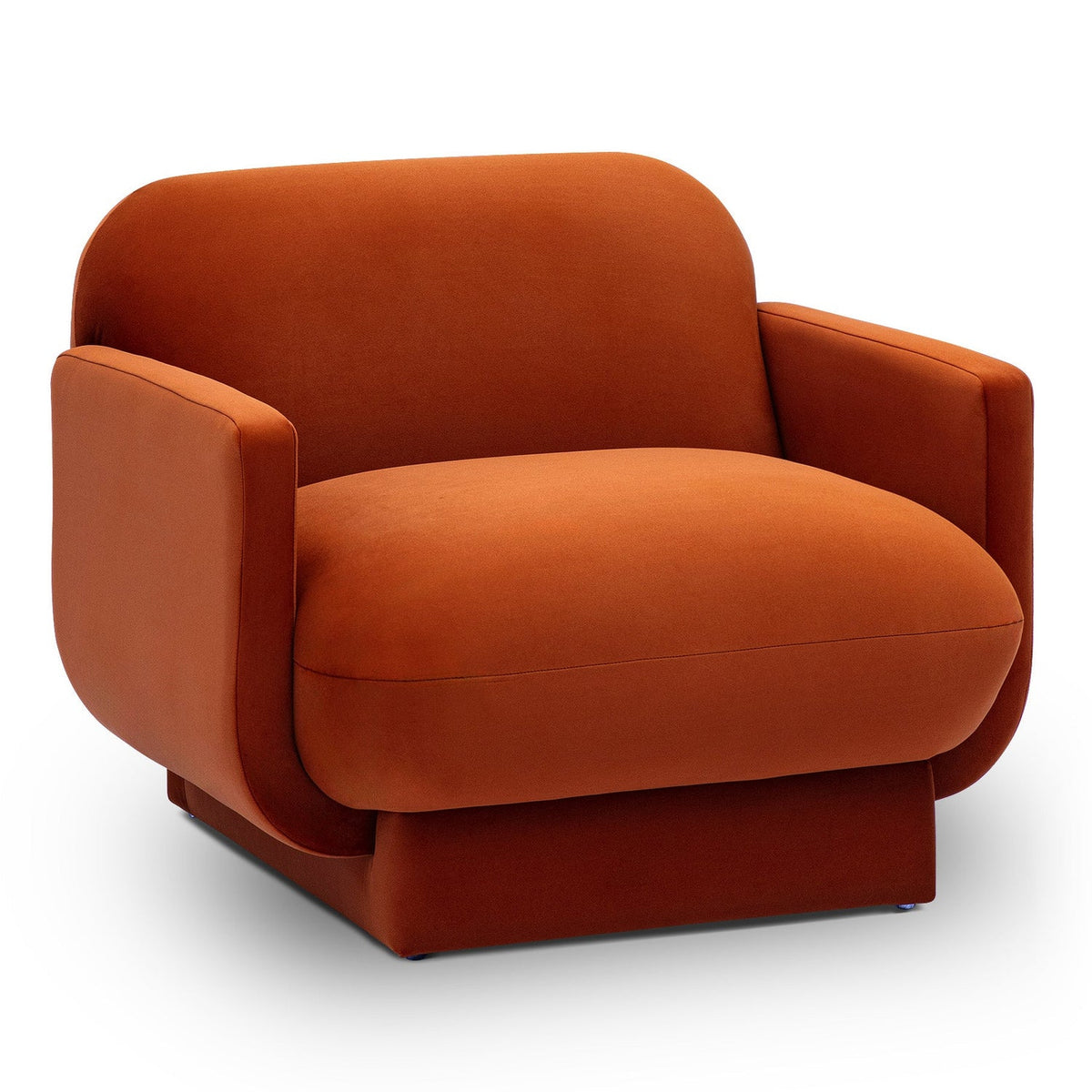 TOV Furniture Azalea Orange Performance Velvet Accent Chair in rust orange performance velvet, primary product view