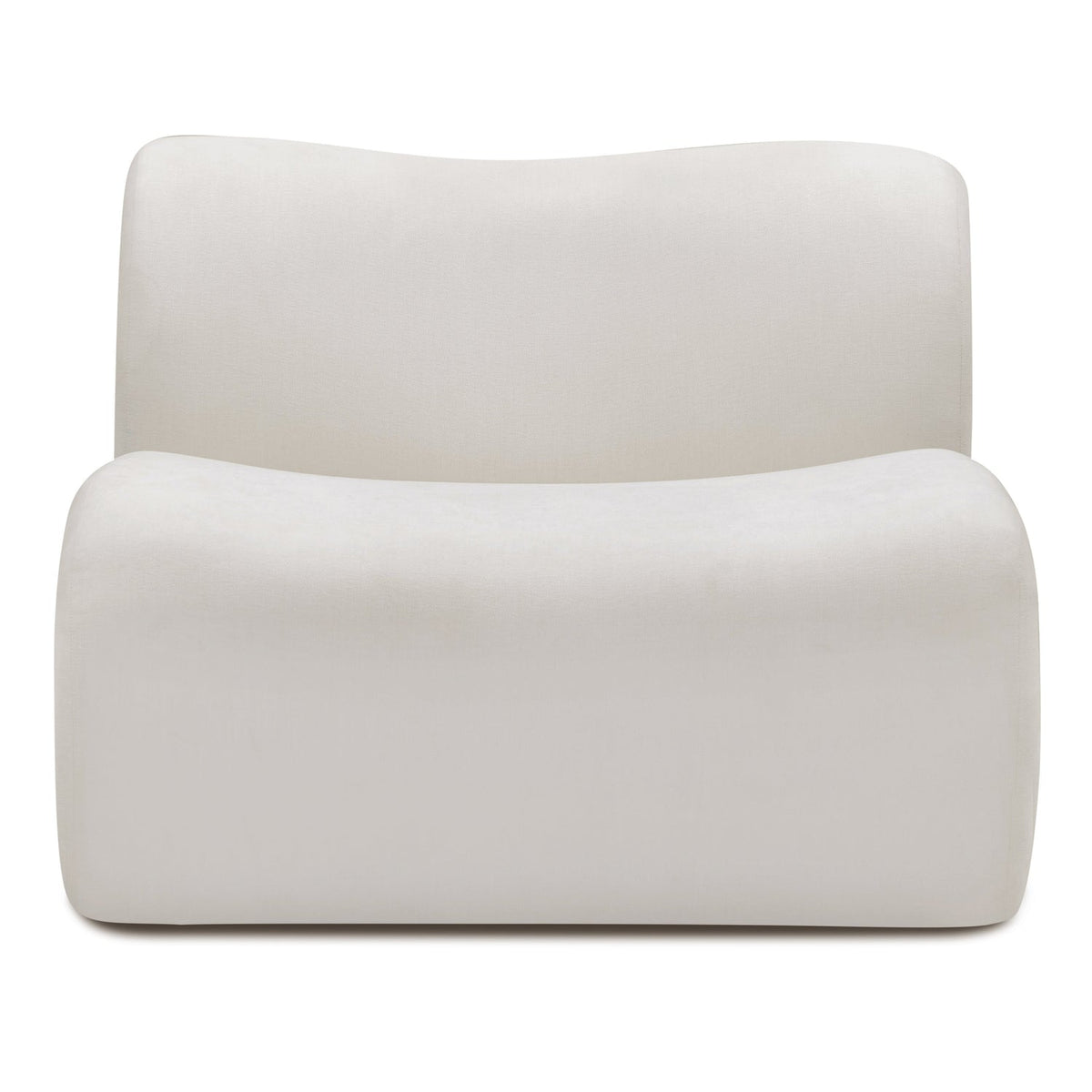 TOV Furniture Zenith Upcycled Armless Chair in cream upcycled fabric, primary product view
