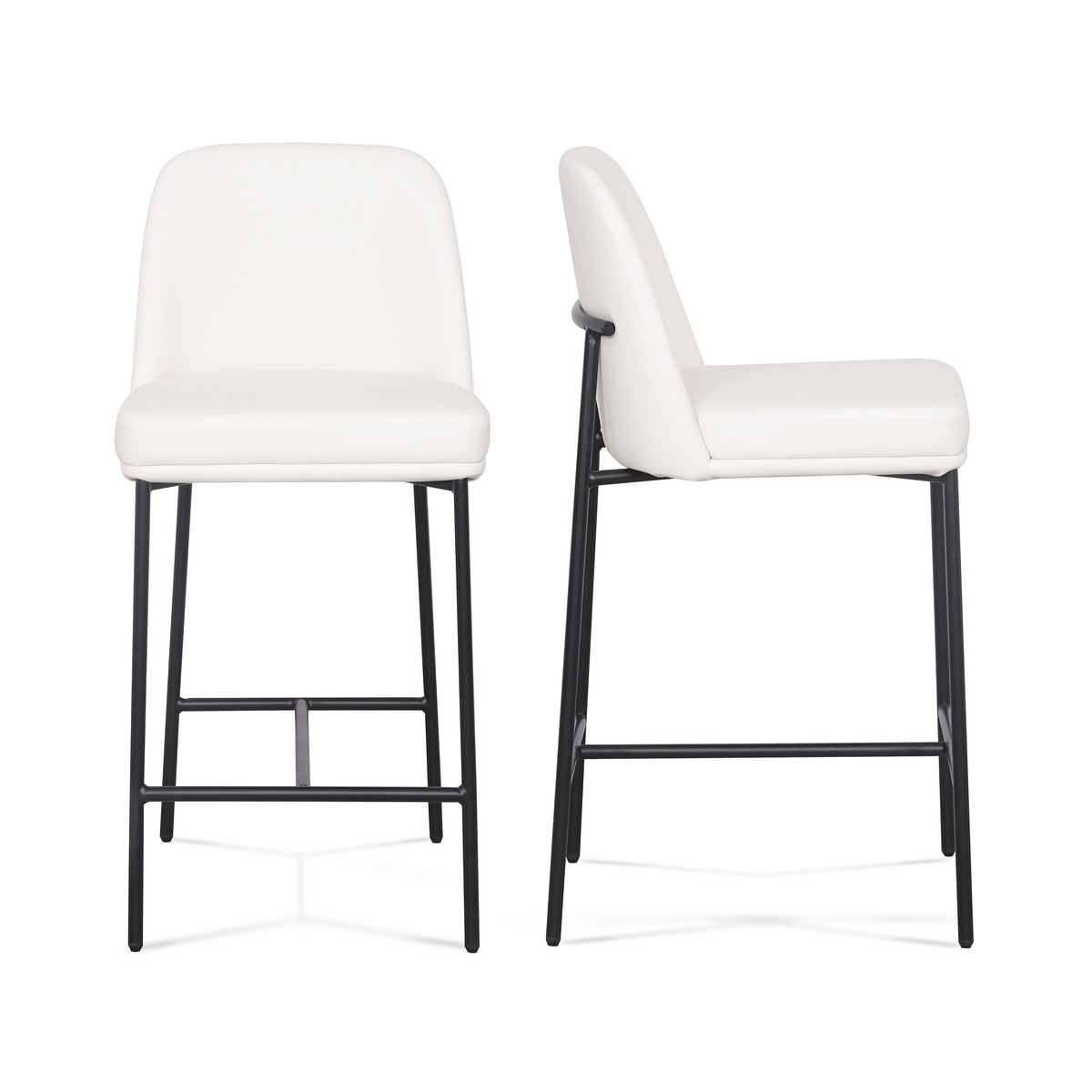 TOV Furniture Sydney Performance Vegan Leather Counter Stool - Set of 2 in cream vegan leather, primary product view