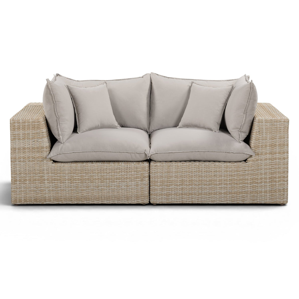 TOV Furniture Cali Gray 80in Performance Wicker Outdoor Loveseat