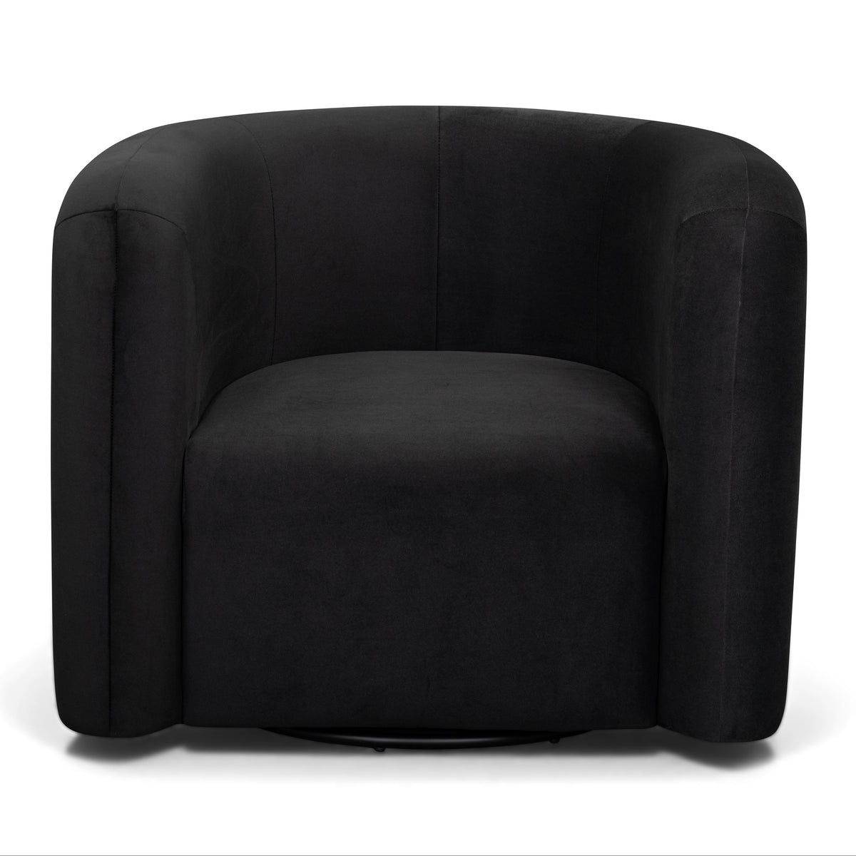 TOV Furniture Curves Black Performance Velvet Swivel Chair