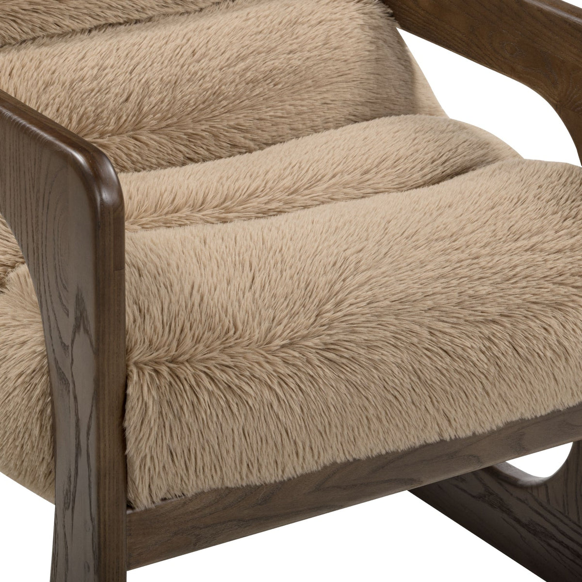 TOV Furniture Palma Taupe Faux Shearling Accent Chair