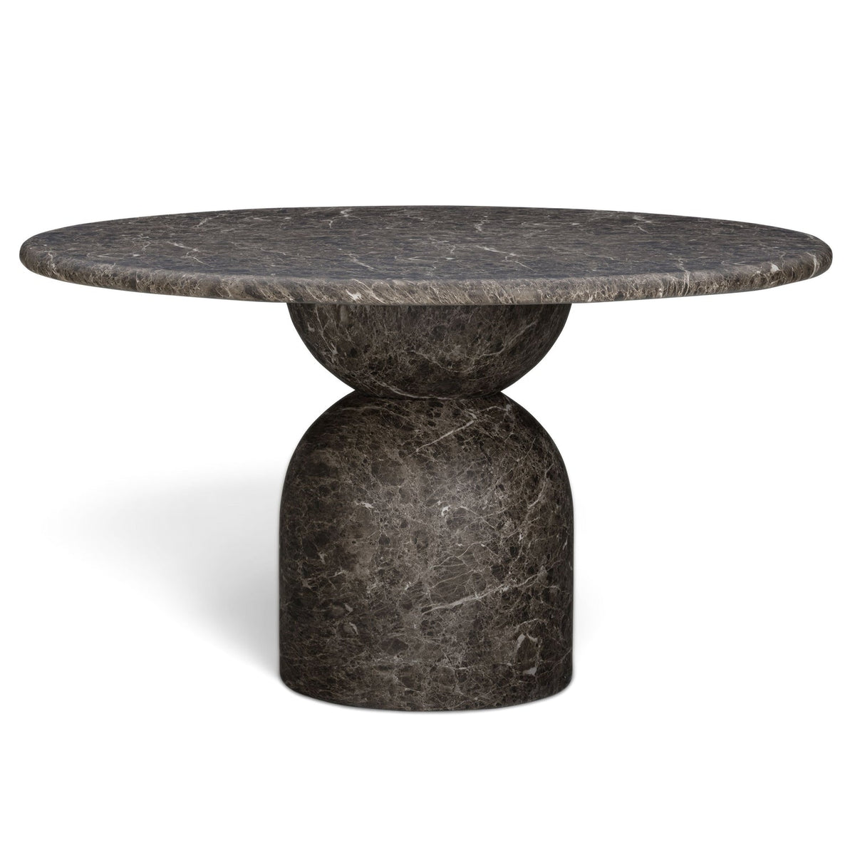 TOV Furniture Cynthia Dark Concrete Indoor/Outdoor Dining Table in dark faux-marble concrete, primary product view