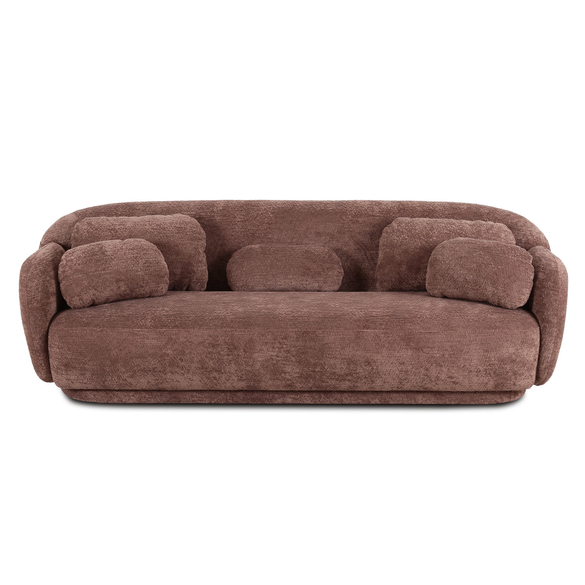 TOV Furniture Misty Chocolate Brown 90in Sofa in chocolate brown woven fabric, primary product view