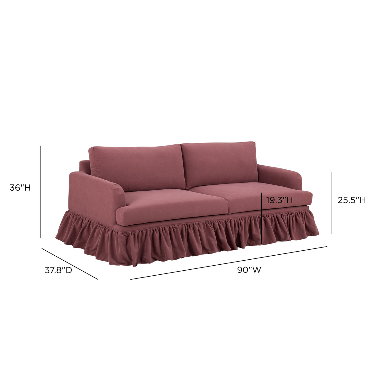 TOV Furniture Gertrude Plum 90in Sofa