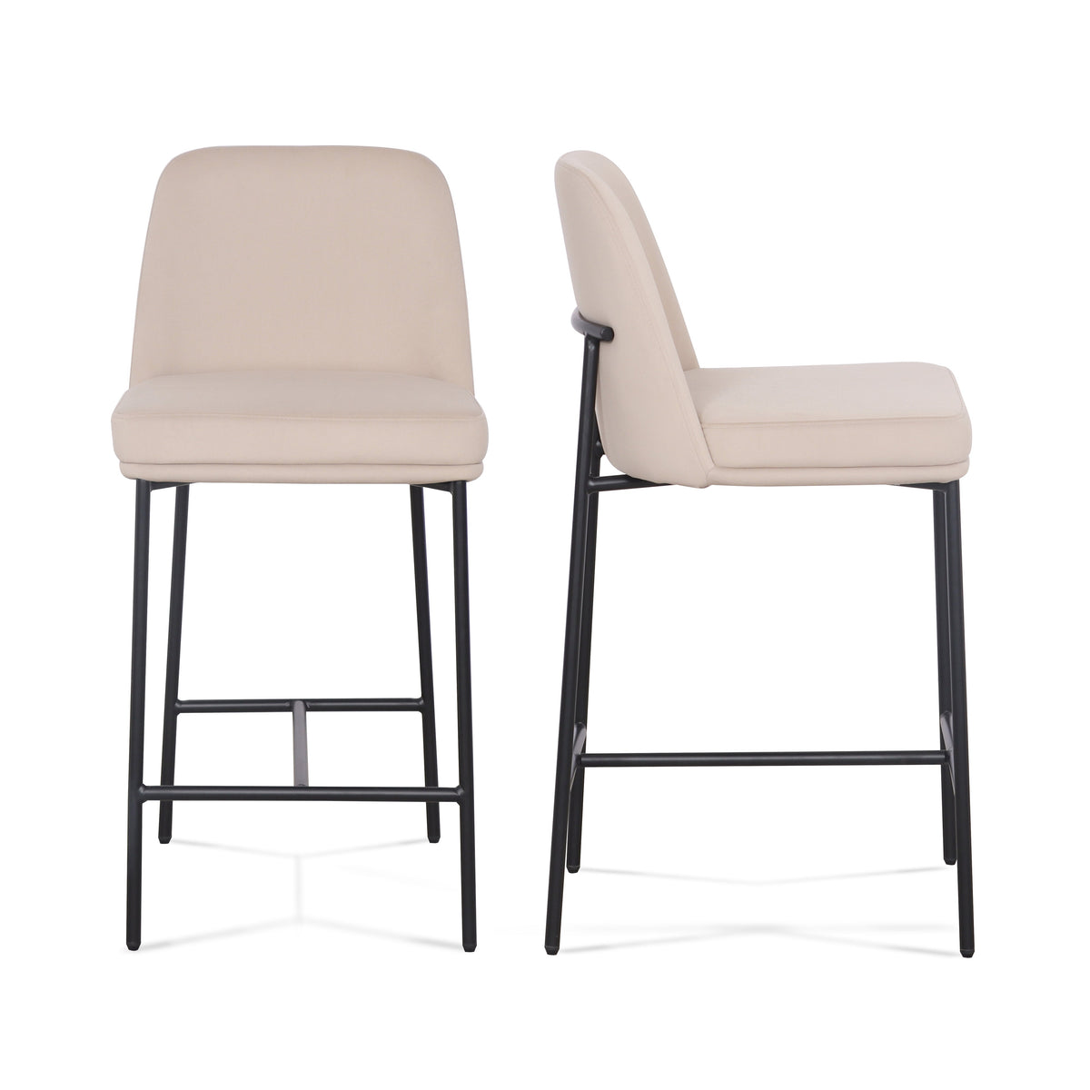TOV Furniture Sydney Performance Velvet Counter Stool Set of 2 in taupe velvet, primary product view