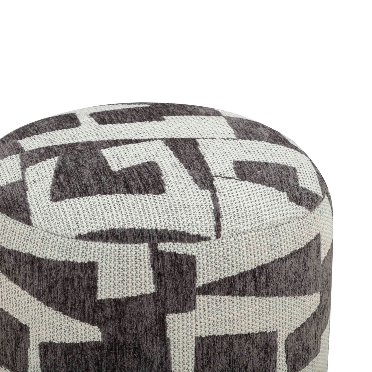 TOV Furniture Bisou Black Performance Jacquard Ottoman