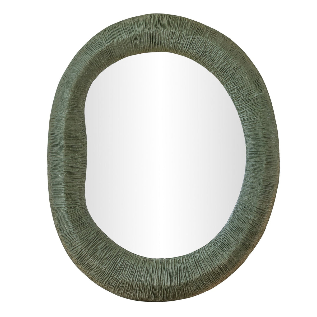 TOV Furniture Orpheus Forest Green Ribbed Thick Wall Mirror