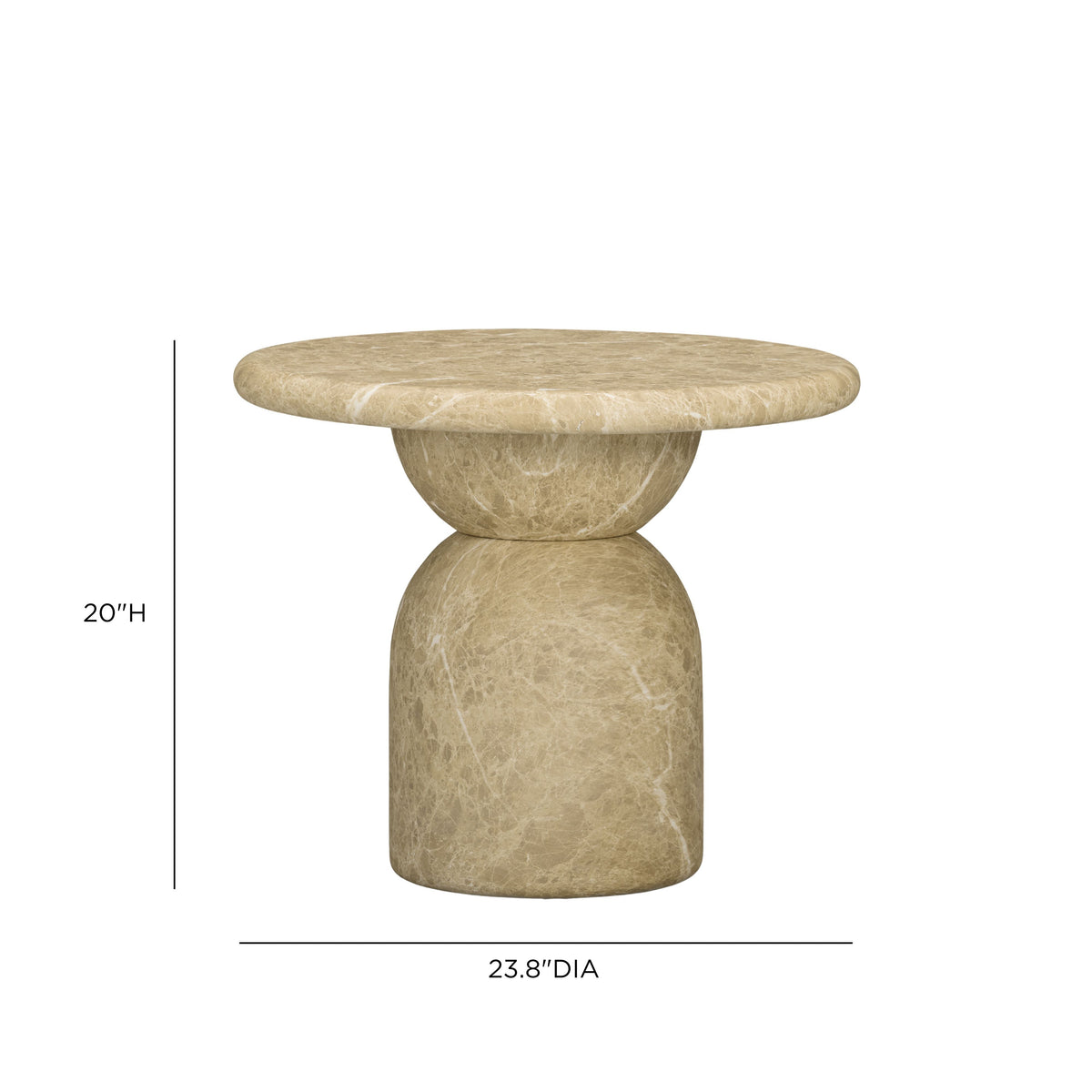 TOV Furniture Cynthia Light Concrete Indoor/Outdoor Side Table