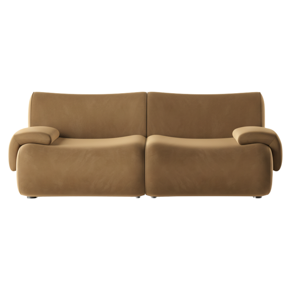 TOV Furniture Zenith 80" Modular Loveseat in brown performance fabric, primary product view