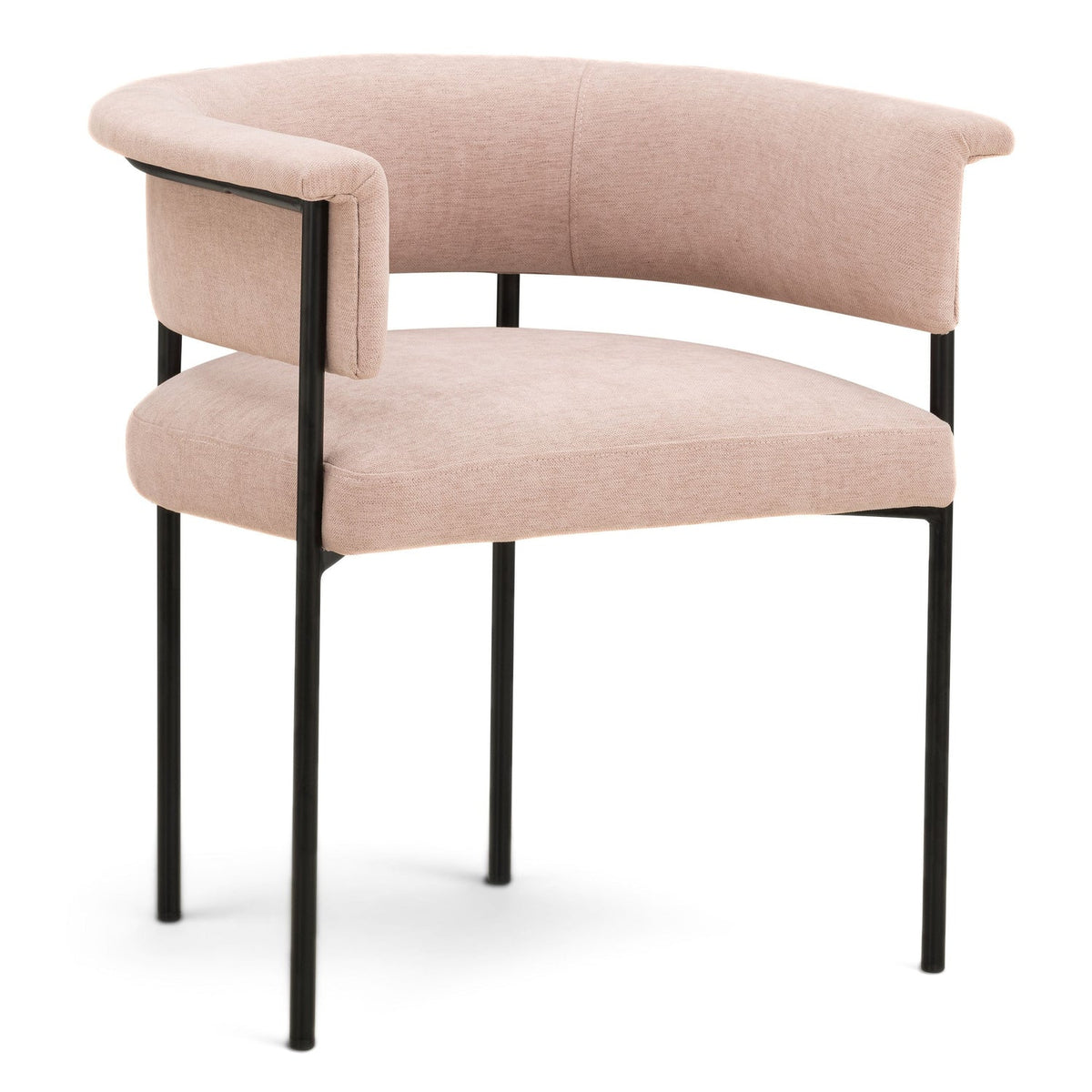 TOV Furniture Taylor Dining Chair in light pink chenille, primary product view